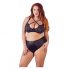 Cottelli Plus Size - Cross-strap Bra and Panty (Black)