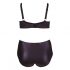 Cottelli Plus Size - Cross-strap Bra and Panty (Black) - 85E/L