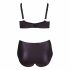 Cottelli Plus Size - Cross-strap Bra and Panty (Black) - 85E/L