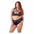 Cottelli Plus Size - Cross-strap Bra and Panty (Black) - 85E/L