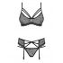 Obsessive 818-SEG-1 - Rhinestone Lace Lingerie Set (Black) 