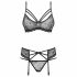 Obsessive 818-SEG-1 - Rhinestone Lace Lingerie Set (Black) 