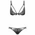 Obsessive Intensa - Double Strap Bra Set (Black)  - L/XL