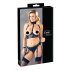 Cottelli Bondage - Glossy Lift-up Set with Handcuffs (Black) 