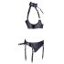 Cottelli Bondage - Glossy Lift-up Set with Handcuffs (Black)  - M