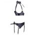 Cottelli Bondage - Shiny Black Bust Lifter Set with Cuffs - M