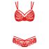 Obsessive 860-SET-3 - Strappy Rose Lace Bra Set (Red) 