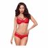 Obsessive 860-SET-3 - Strappy Rose Lace Bra Set (Red)  - L/XL