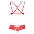 Obsessive 860-SET-3 - Strappy Rose Lace Bra Set (Red)  - L/XL