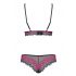 Obsessive Tulia - Lace Lingerie Set (Black-Pink)  - L/XL