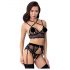 Abierta Fina - Lace Lingerie Trio (Black)