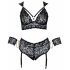 Cottelli Plus Size Lace Bra Set (Black) 