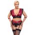 Cottelli Bondage Plus Size - Lace Bra Set (Red-Black) 