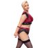 Cottelli Bondage Plus Size - Lace Bra Set (Red-Black) 