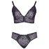 Cottelli Curves Plus Size - Sheer Patterned Bra Set (Purple)