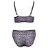 Cottelli Curves Plus Size - Transparent Patterned Bra Set (Purple) 