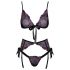 Kissable - Pink and Purple Embroidered Bra Set (Black) 