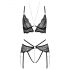 Abierta Fina - Open, Lace Bra Set (Black)