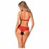 Obsessive Atenica - lace cross-strap lingerie set (red) - M/L