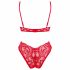 Obsessive Atenica - lace cross-strap lingerie set (red) - M/L