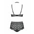 Obsessive Elizenes - Patterned, Sheer Bra Set (Black)  - L/XL