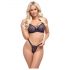 Cottelli Party - Lace-Up Bra Set (Black)