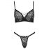 Cottelli Party - Lace-Up Bra Set (Black) - 80B/M