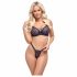 Cottelli Party - Lace-Up Bra Set (Black) - 80C/M