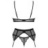 Obsessive Chemeris - Bra Set with Garter Belt (Black)  - M/L