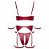 Cottelli Bondage - Shiny Bra Set with Handcuffs (Red)