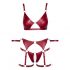 Cottelli Bondage - Shiny Bra Set with Handcuffs (Red) - M