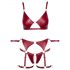 Cottelli Bondage - Shiny Bra Set with Handcuffs (Red) - M