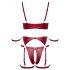 Cottelli Bondage - Shiny Bra Set with Handcuffs (Red) - M