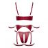 Cottelli Bondage - Shiny Bra Set with Handcuffs (Red) - L