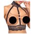 Abierta Fina - Open Lingerie Set with Chains (Black) - M