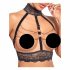 Abierta Fina - Open Chain Lingerie Set (Black) - L