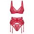 Obsessive Cupid Desir - lacy lingerie set (red) - L/XL