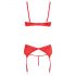 Cottelli - Heart Open Bust Set (Red) 