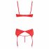 Cottelli - Heart Open Bust Set (Red)  - 80B/M