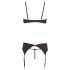 Abierta Fina - Glittering Gemstone Lingerie Set (Black) 