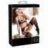 Abierta Fina - Glittering Gemstone Lingerie Set (Black)  - 85C/L