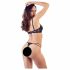 Cottelli - Strappy Ring Push-up Bra and Thong (Black) 