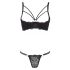 Cottelli - Strappy Ring Push-up Bra and Thong (Black) 