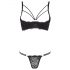 Cottelli - Strappy Ring Push-up Bra and Thong (Black) 