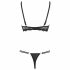 Cottelli - Strappy Ring Push-up Bra and Thong (Black) 