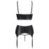 Abierta Fina - Sparkling Strappy Lace Lingerie Set (Black)