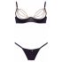 Cottelli - Rhinestone Chain Satin Lingerie Set (Black) 