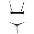 Cottelli - Rhinestone Chain Satin Lingerie Set (Black) 