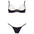 Cottelli - Satin Push-Up Set with Rhinestone Chains (Black) - 80B/M