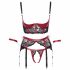 Cottelli Bondage - Matte, Lace Push-Up Set (Red) 